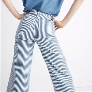 Madewell Emmett Wide Leg Crop Striped Pants